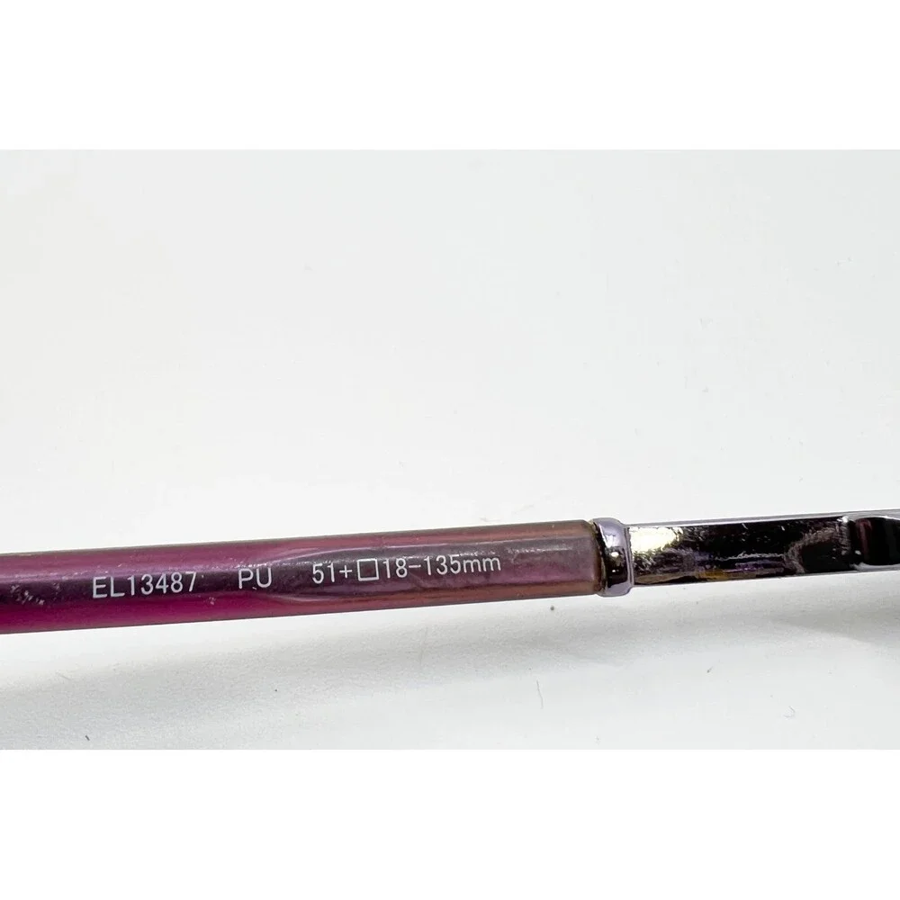 Elle Eyeglasses Women Purple Rectangular Half Rim EL13487 PU 51-18-135
